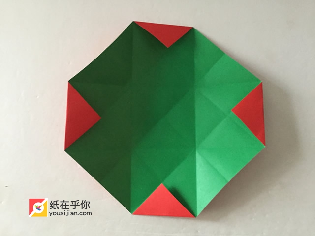 纸在乎你手工折纸：爱心收纳盒（二）折纸视频图解