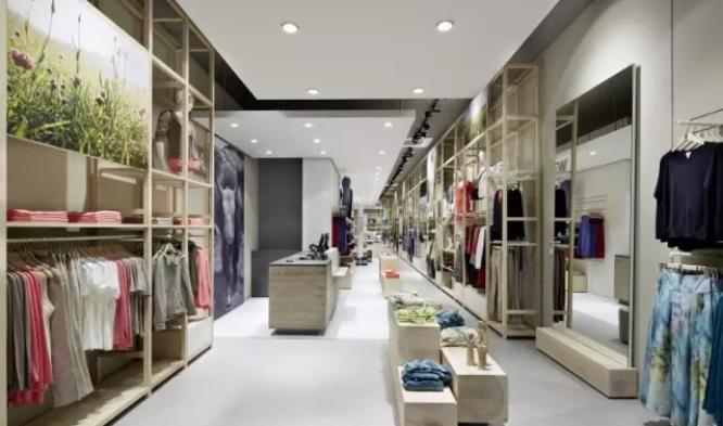 没有墙体服装店设计布局,服装店展厅直播间布局平面图