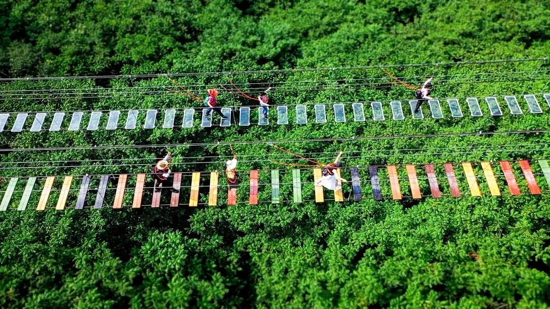 大连棠梨乐游谷悬崖秋千图片,大连棠梨乐游谷步步惊心