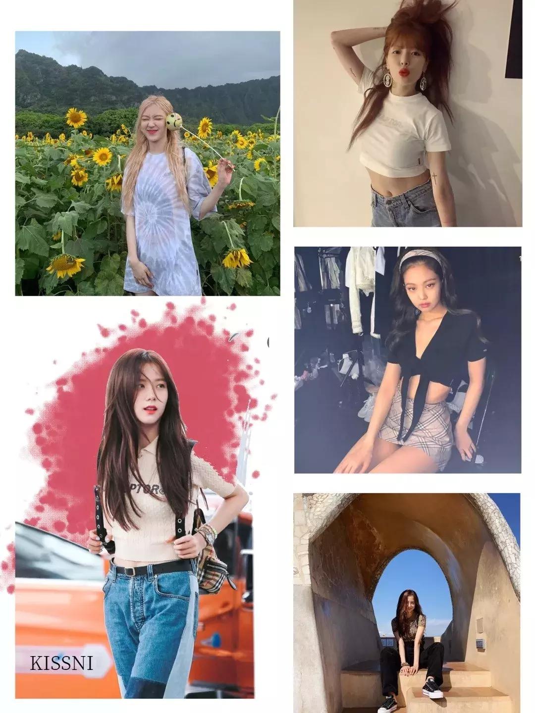 泫雅和杨幂都穿的打底衫,杨幂从四个花旦到巨星