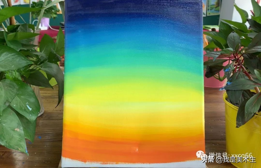 用油画棒画风景油画教程简单儿童,儿童油画瀑布的画法教程