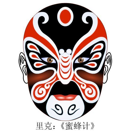 戏曲人物脸谱儿童画,自己创作的戏曲脸谱