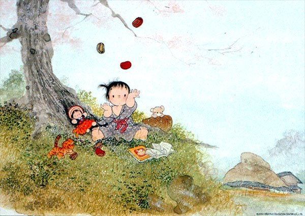 日本童趣主题画,儿童绘画日本艺术