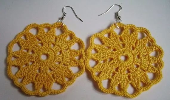 钩针耳环教程图解,钩针编织耳环图解