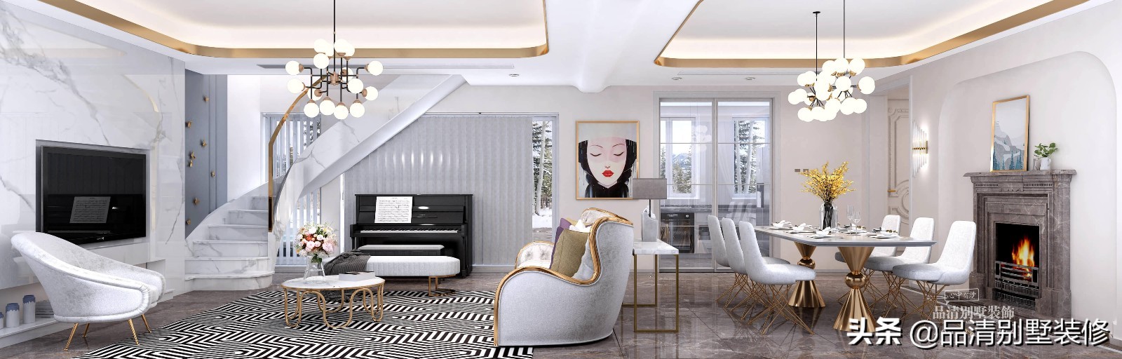 300平轻奢中式别墅设计图,300平美式别墅装修设计