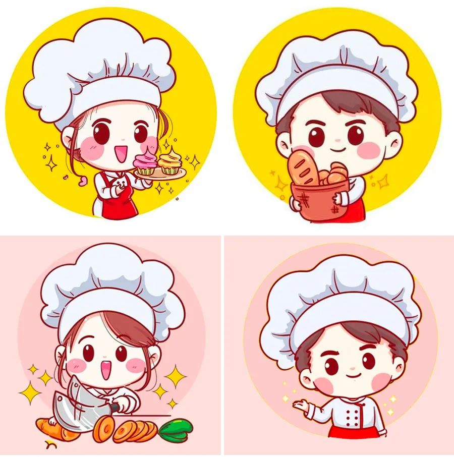 儿童画厨师食物图片,儿童画教学美食