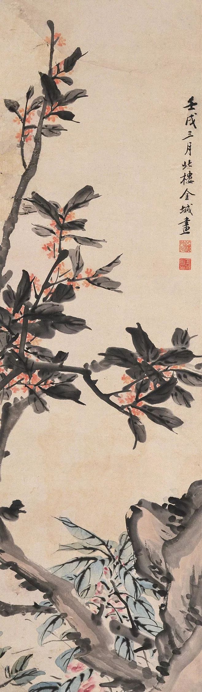 他45岁之前以临摹为主，46岁后创作即达高峰