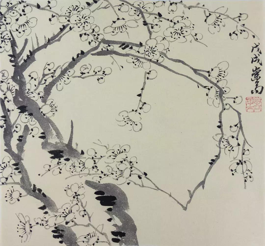 梅兰竹菊国画中的山石画法,梅兰竹菊国画写意教学视频