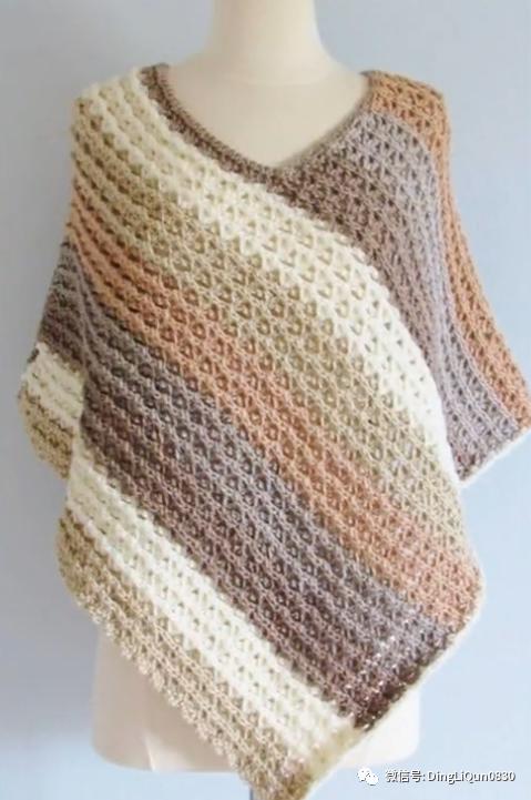 斗篷披肩钩花图样,针织披肩花样图片大全