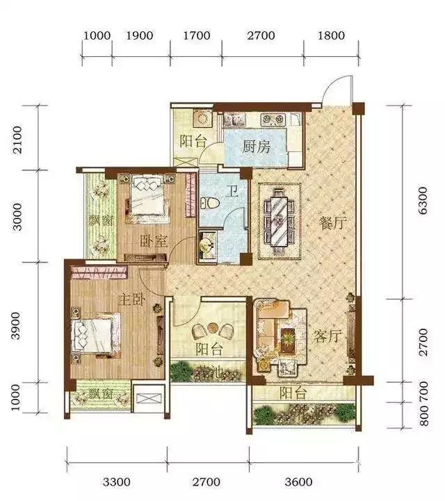 西安四室两厅三卫黄金户型,黄金户型平面图