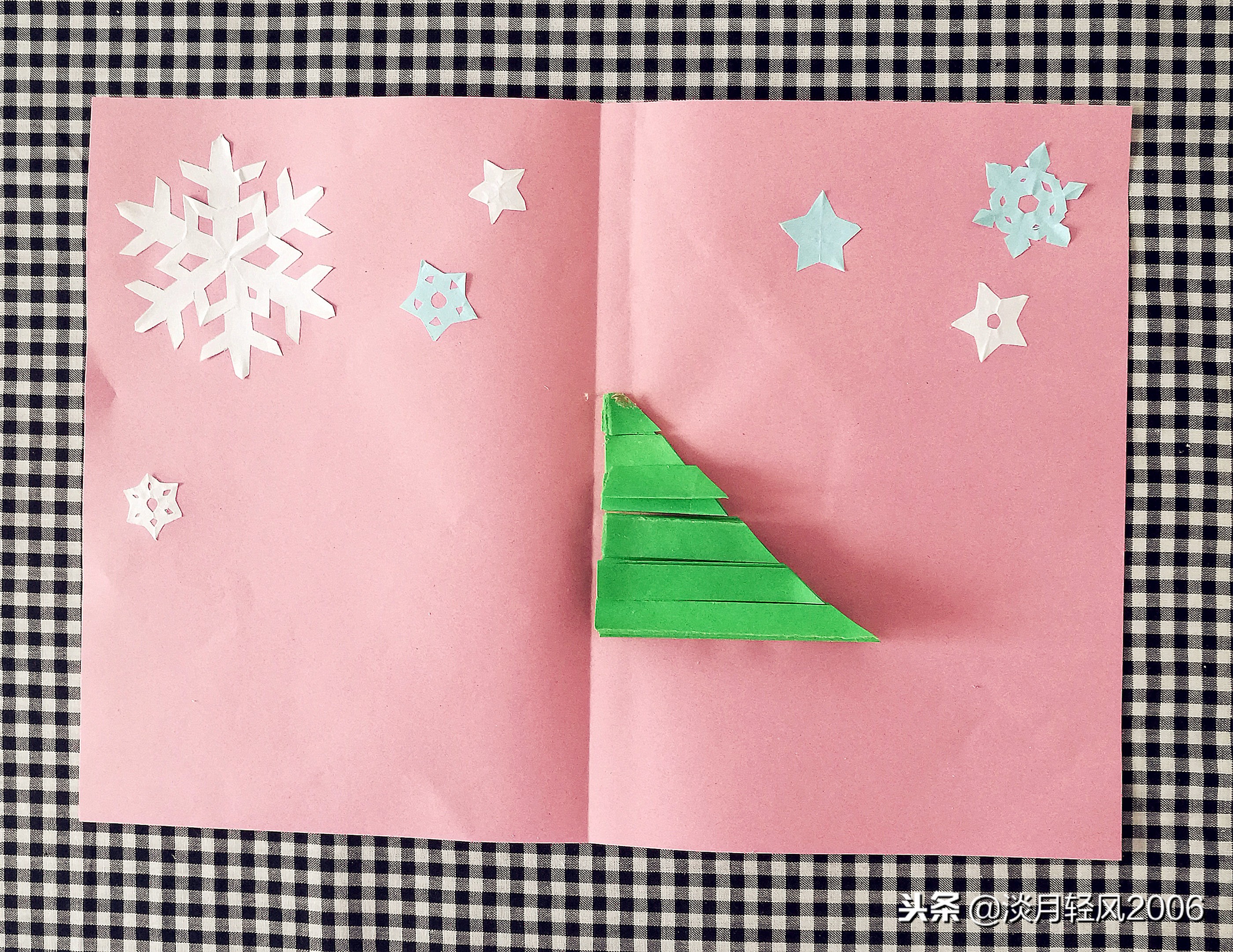 圣诞节手工贺卡送老师,王小九手工折纸圣诞节贺卡