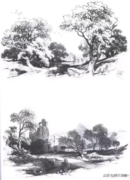 40张经典素描,40张经典素描风景图快拿去临摹吧