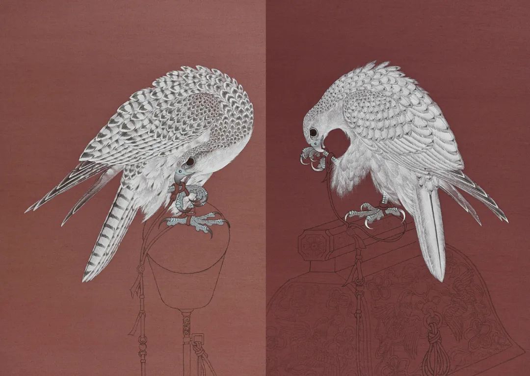 他画的鹰,严谨工致,萧疏威严