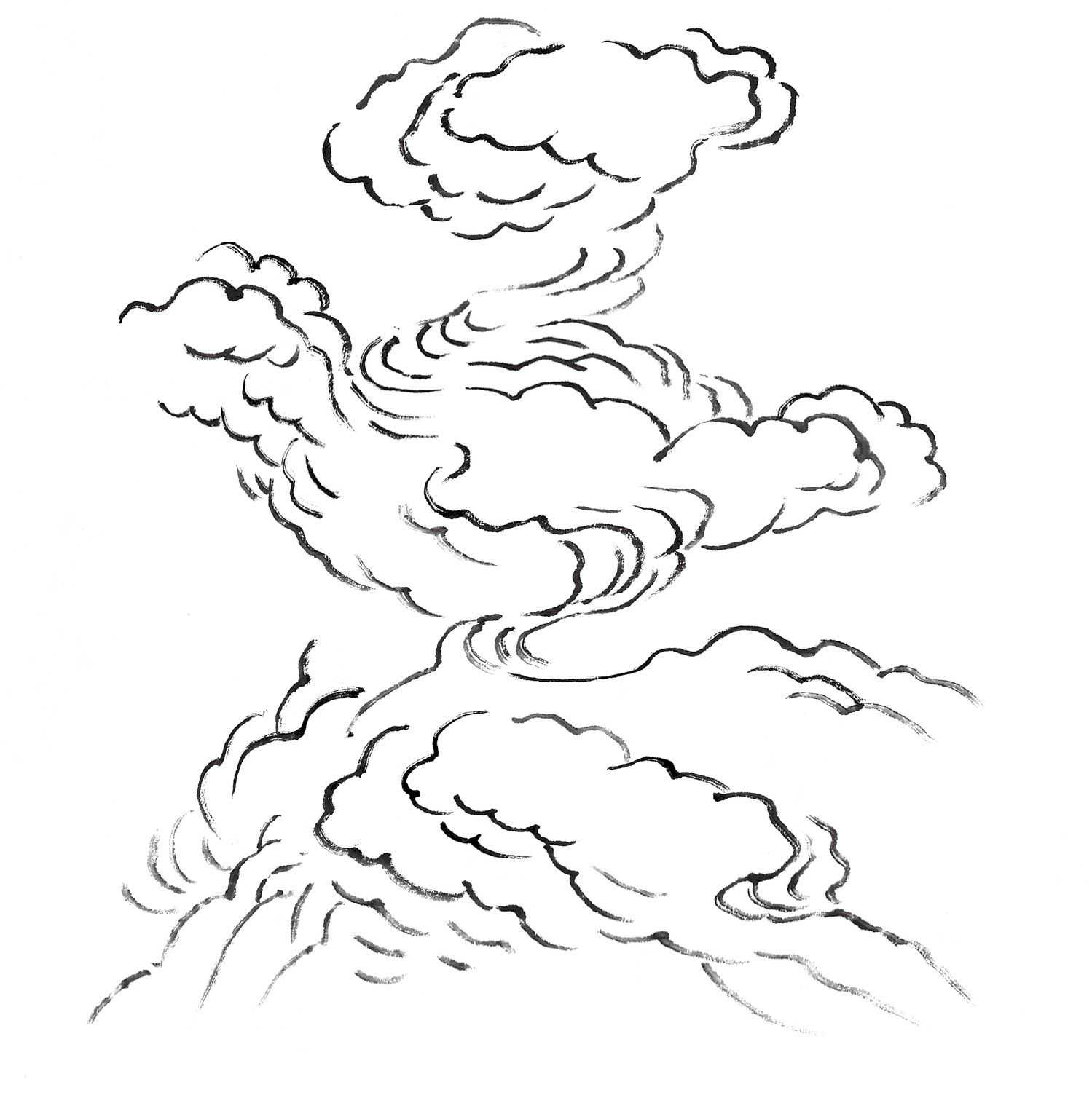 云简易画法,云简单素描画