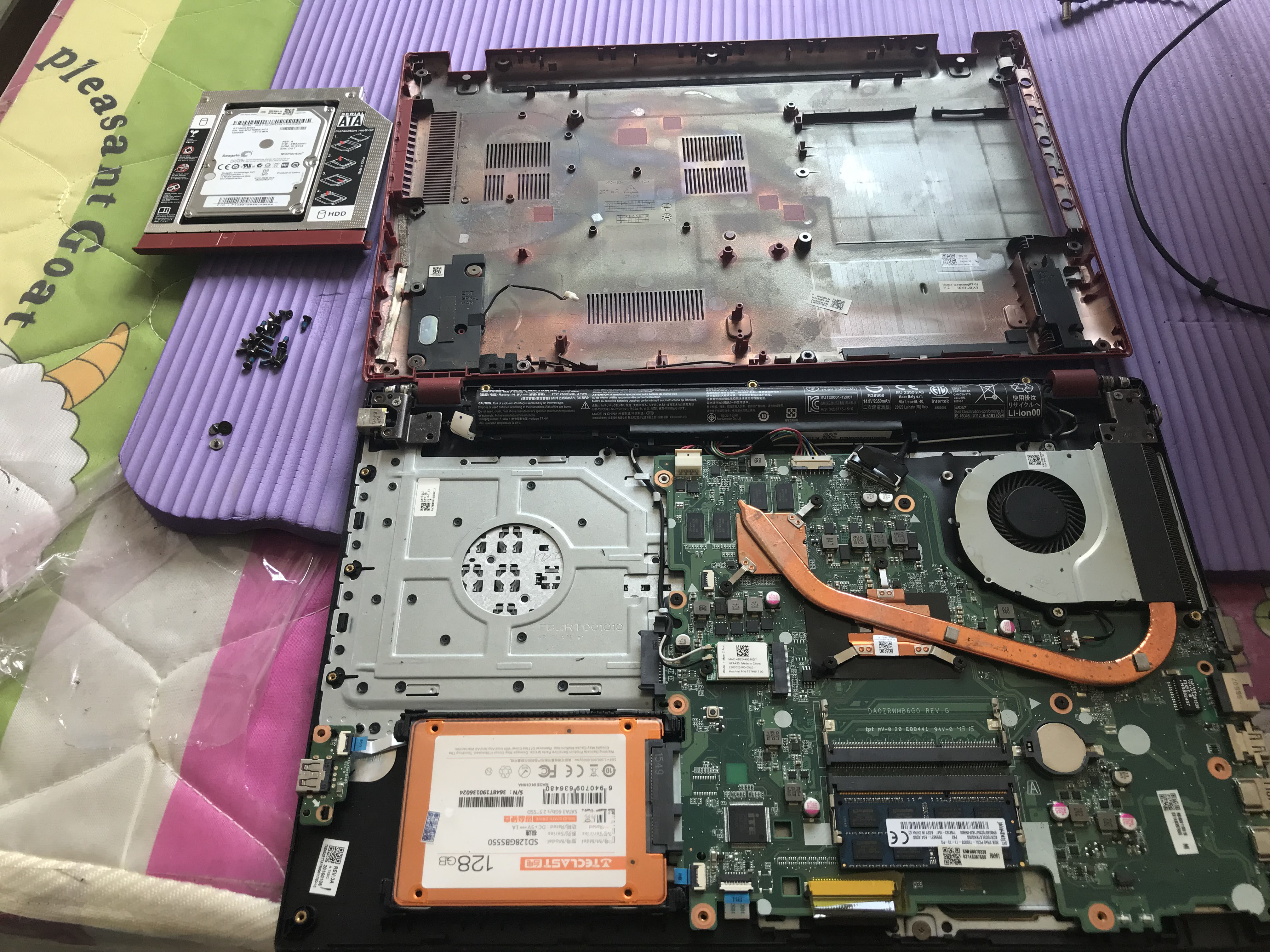 宏碁e1-471g拆机清灰教学,宏碁f5-572g拆机清灰