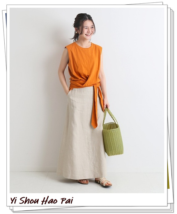 亚麻长半身裙如何搭配,亚麻裙半身裙怎么搭配上衣