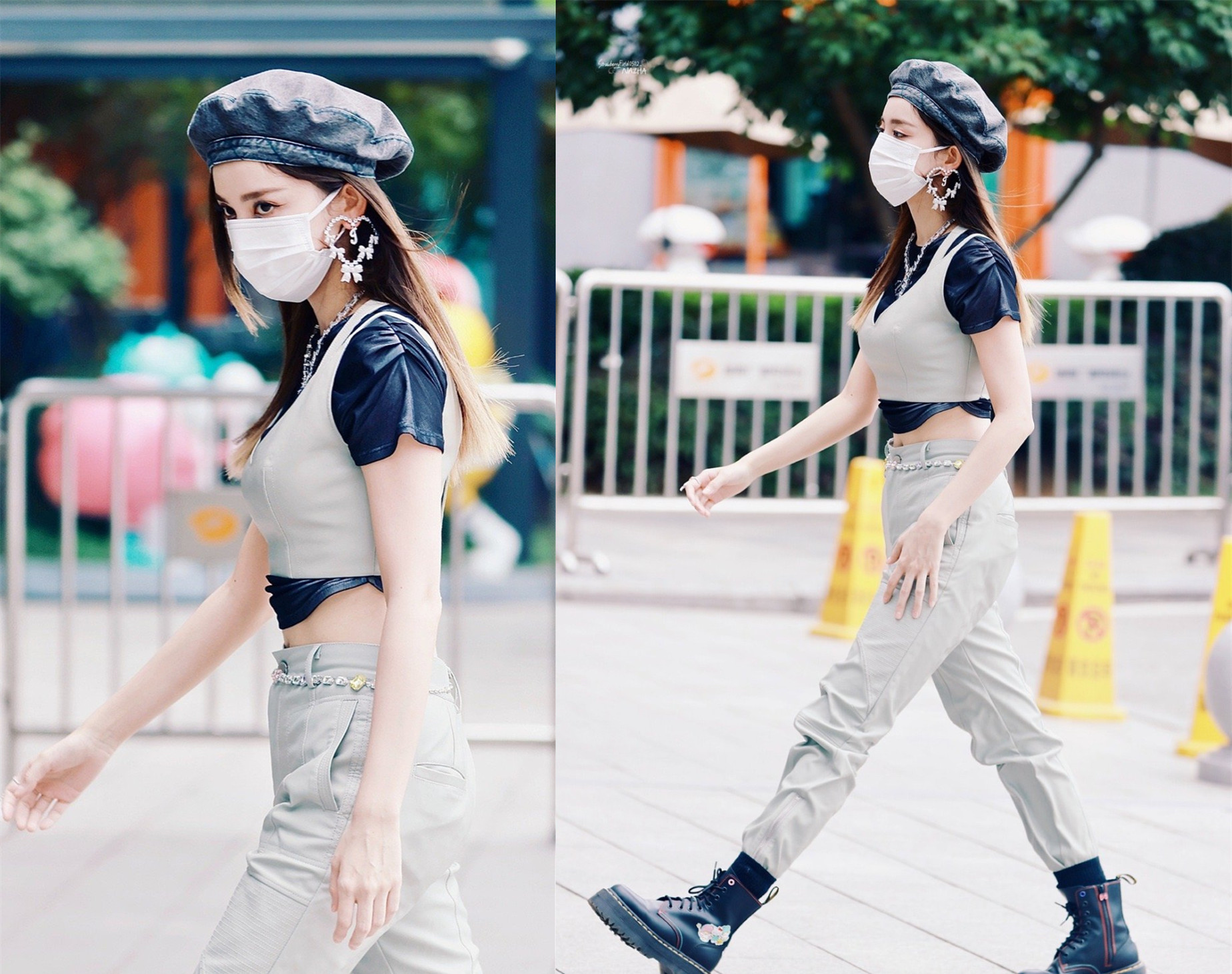 娜扎齐刘海挑染,娜扎同款发型短发挑染