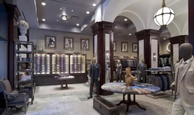 没有墙体服装店设计布局,服装店展厅直播间布局平面图