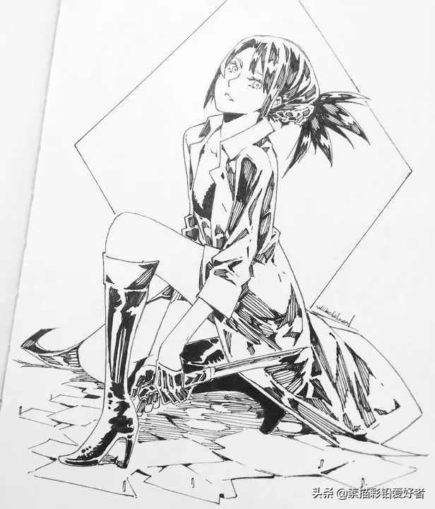 绘画素材|唯美二次元人物线稿，排线临摹练习