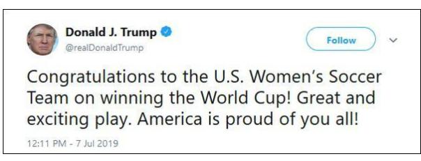 美国女足对特朗普的评价,特朗普女足