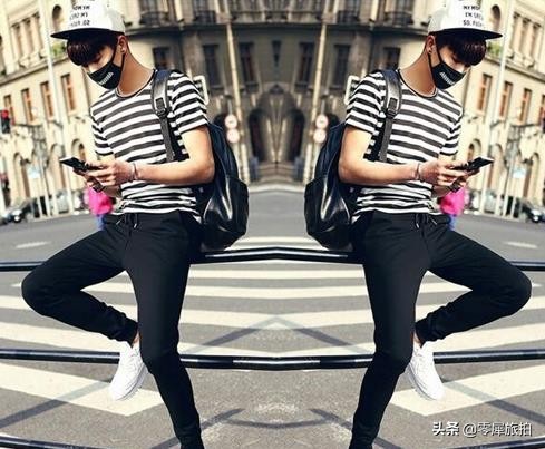 男生哈伦裤搭配白色短袖图片,白色长袖宽松t恤搭配哈伦裤