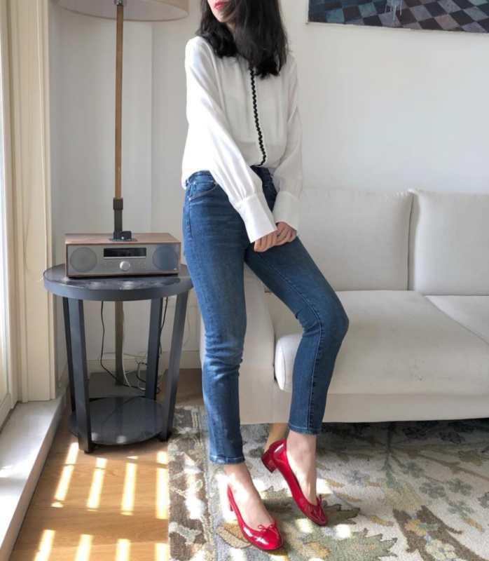 轻文艺风穿搭芭蕾舞鞋,今年流行的增高小白鞋