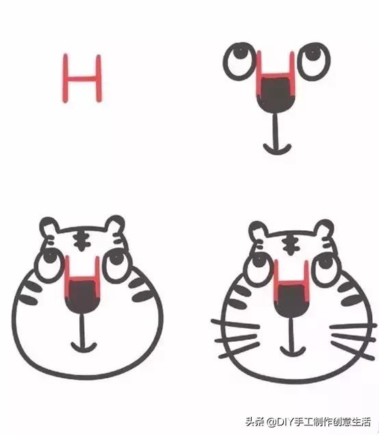 关于可爱的字母简笔画,happy字母简笔画