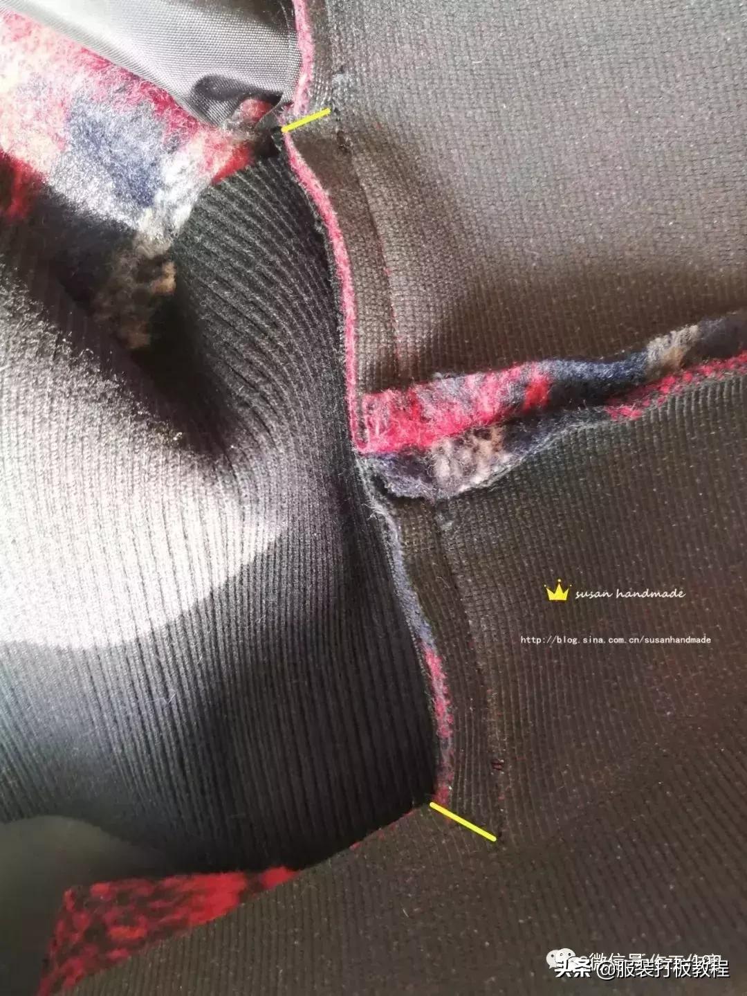 pu拼接呢外套,呢子拼接短款裁剪视频