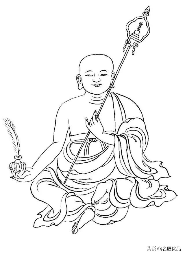 降龙罗汉白描图高清图片,降龙伏虎罗汉图白描