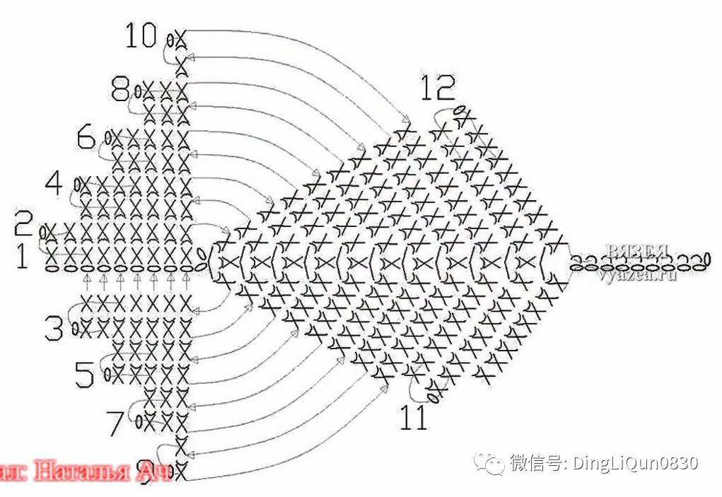 树叶钩针编织大全图解,树枝树叶的编织图解