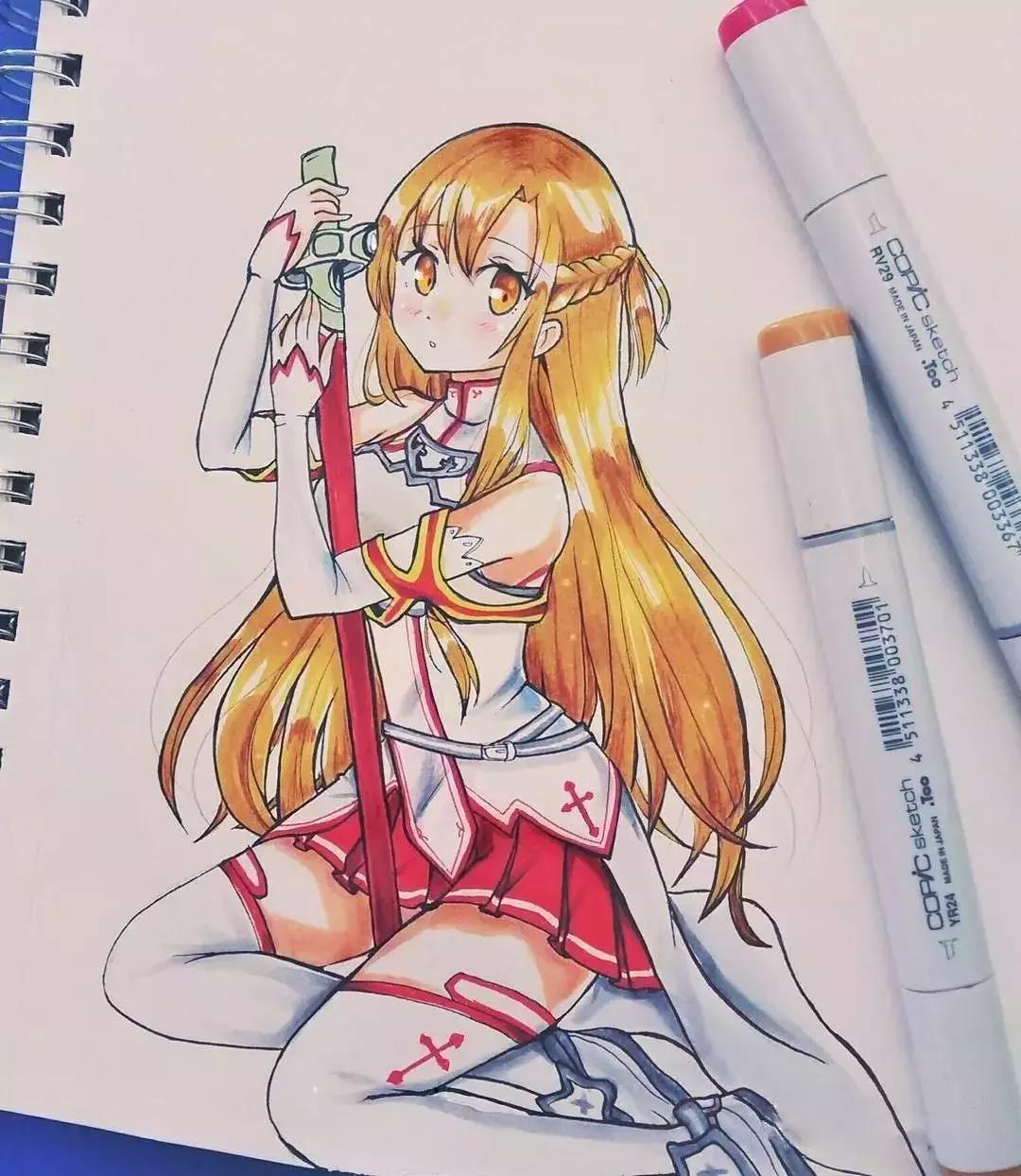 可爱动漫人物手绘马克笔,马克笔好看的动漫人物