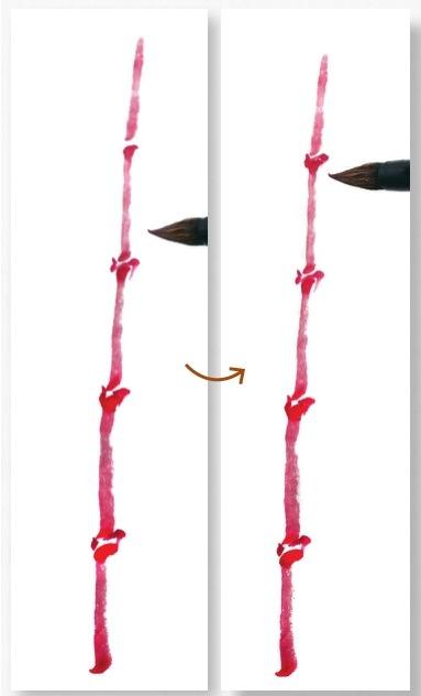 粗竹配细竹的画法,写意绿竹的画法