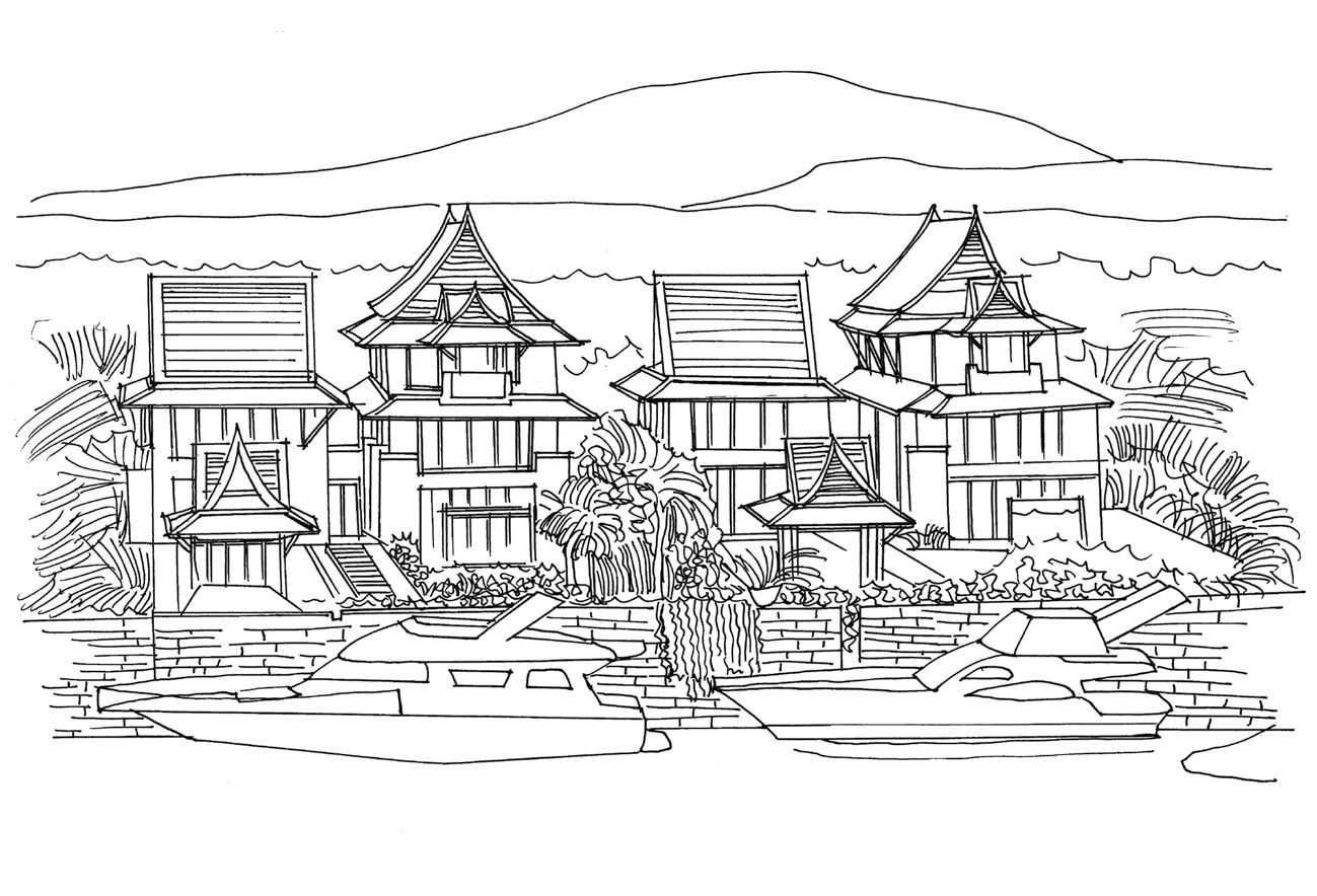 中国古代建筑手绘线稿步骤图,尺规手绘建筑平面图的绘制步骤