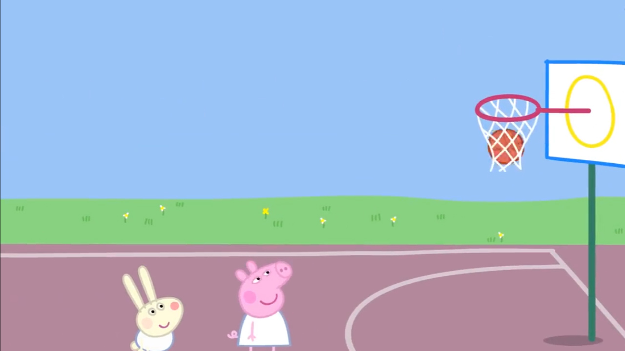 小猪佩奇和乔治打篮球,佩奇和乔治和猪爸爸打雪怪