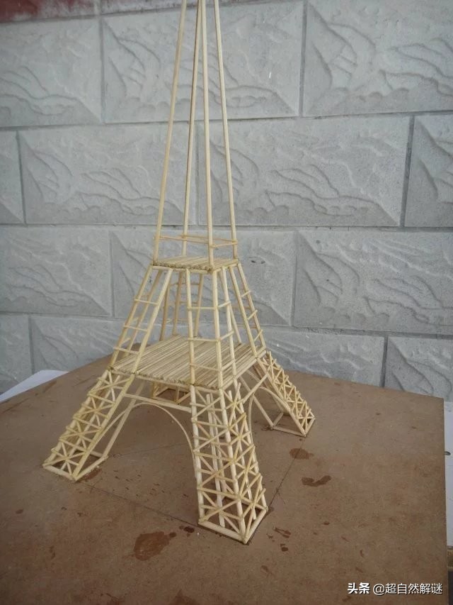 用牙签手工制作埃菲尔铁塔教程,用牙签搭的埃菲尔铁塔60cm