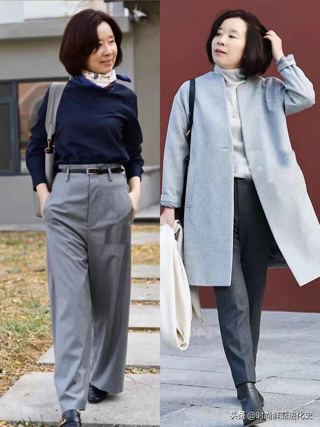 放弃你的“小黑裤”吧！今秋“卡其灰裤”火了，五六十岁穿更时髦