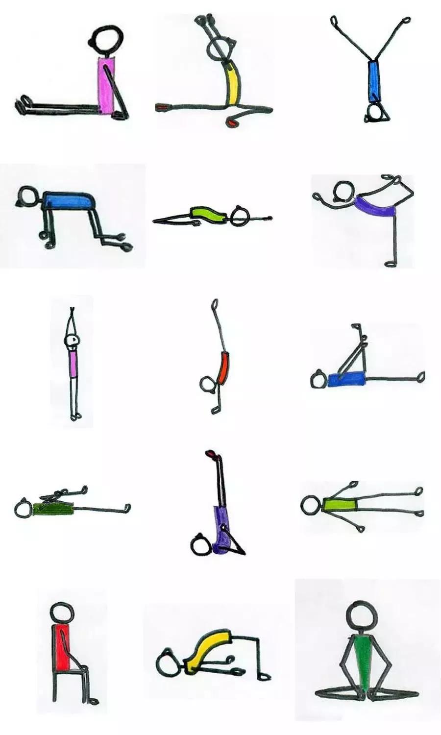 瑜伽轮卡通可爱小人图片,瑜伽狂野式小人图怎么画