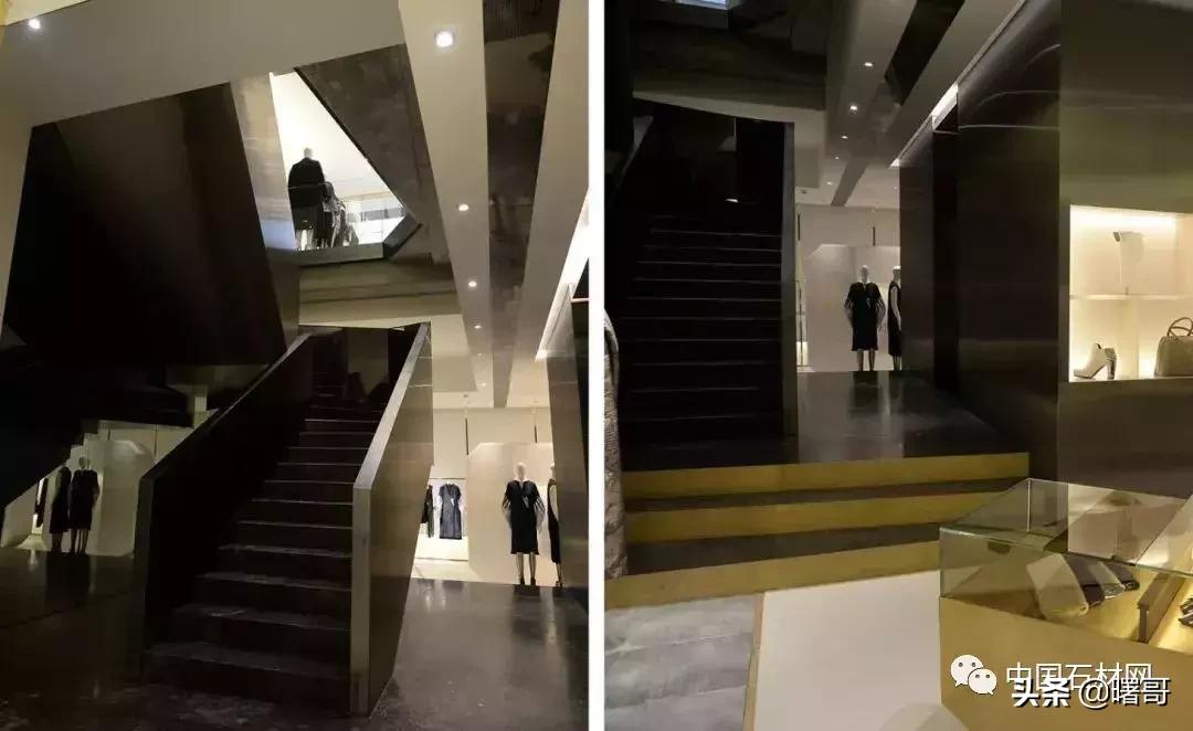 门店大理石楼梯效果图,轻奢大理石楼梯