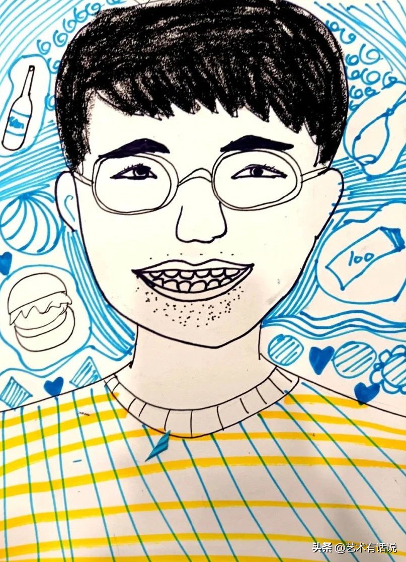 艺术画父亲节,美术绘画创意父亲节