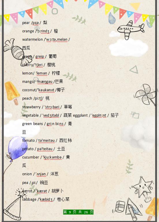 冀教版小学英语单词汇总带音标的,小学英语常用单词音标朗读