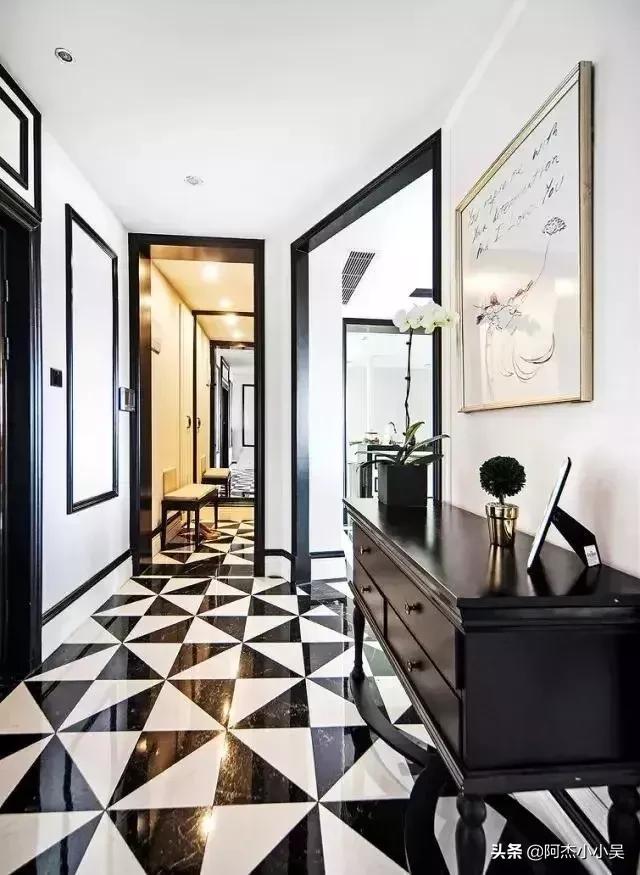 黑白极简瓷砖推荐,黑白瓷砖卫生间图