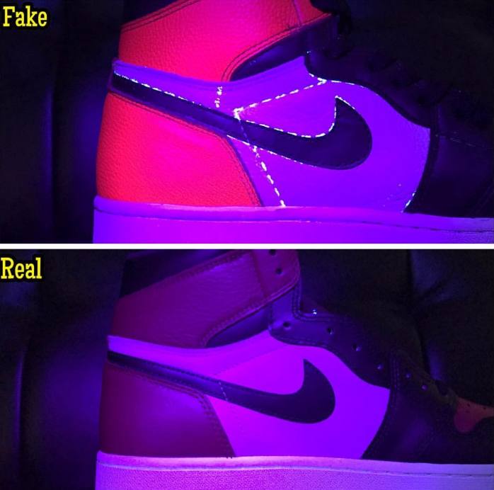 aj1mid芝加哥黑红脚趾真假鉴定方法,aj黑脚趾正品对比