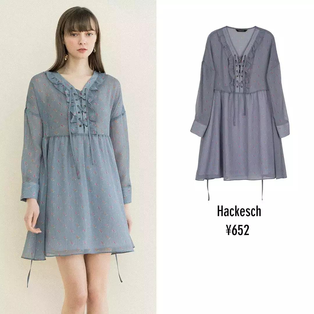 春季碎花裙推荐,玖姿春季碎花裙