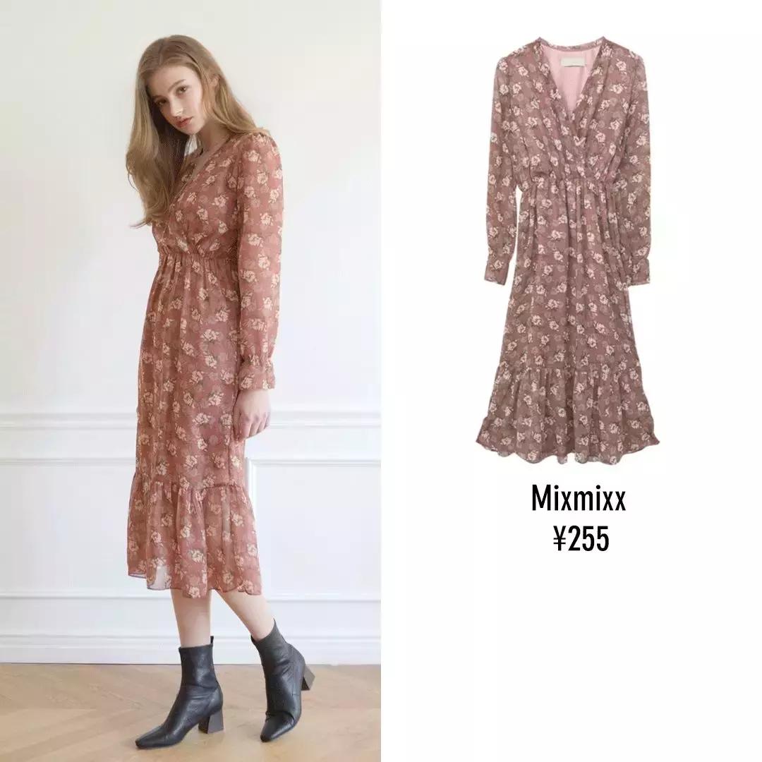 春季碎花裙推荐,玖姿春季碎花裙