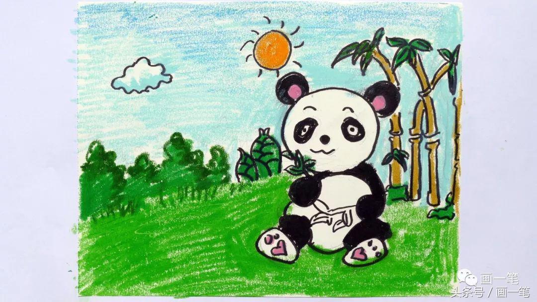 吃竹子的小熊猫怎么画简单又好看,怎么画正在竹林里吃竹子的小熊猫