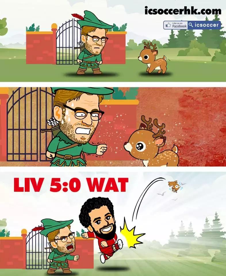 萨拉赫利物浦大四喜表现,萨拉赫对沃特福德大四喜