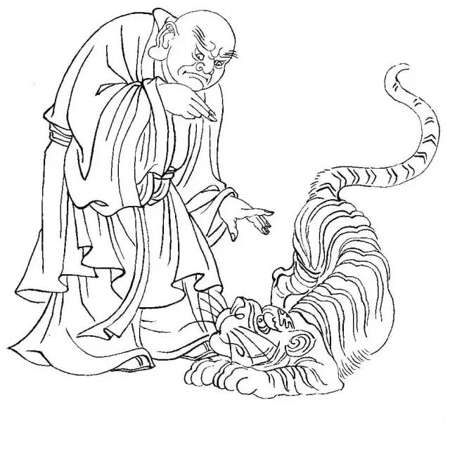 白描罗汉全本,罗汉白描100幅