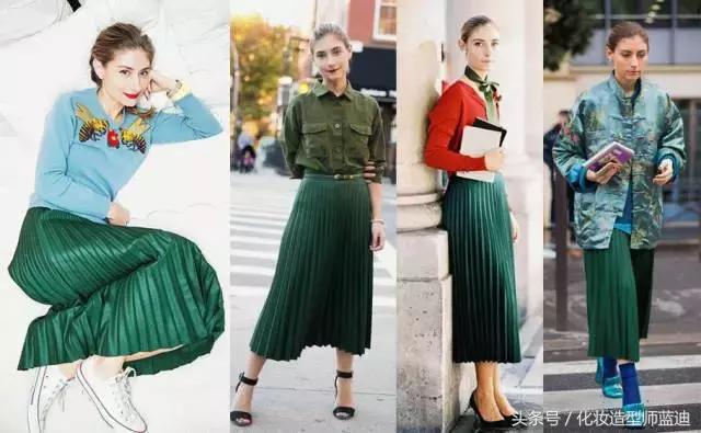 梨形身材穿百褶裙和伞裙哪个显瘦,百褶裙胖mm显瘦遮肉中长款