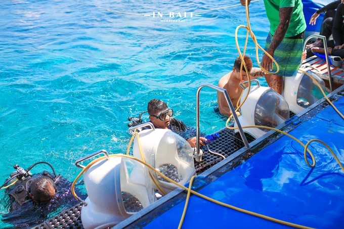 蓝梦岛海上浮台浮潜,蓝梦岛香蕉船滑水道浮潜视频