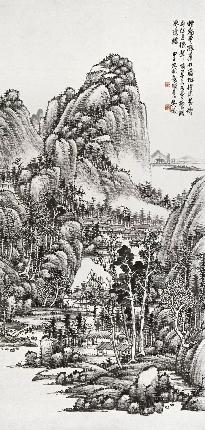 写意山水花鸟画精品欣赏,吴待秋山水画精品欣赏图文